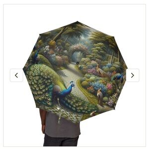 Peacocks in the Garden Umbrella
